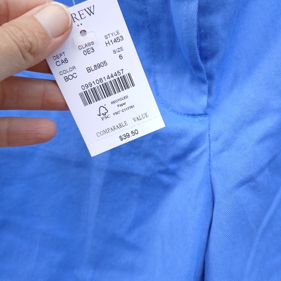 J. Crew Chino 6" Blue Shorts Size 6 - Picture 4 of 10
